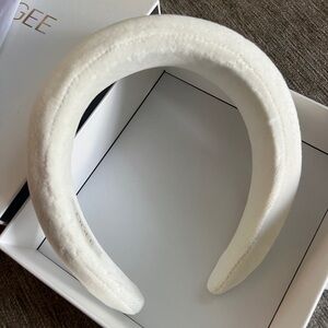White Plush Hair Accessory with Classic Design